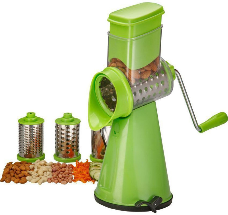 Lion Lender LL-21 Multipurpose 4 In 1 Juicer, Grater Slicer Plastic Hand Juicer (Green Pack of 1) 0 Juicer Mixer Grinder(Green, 2 Jars)