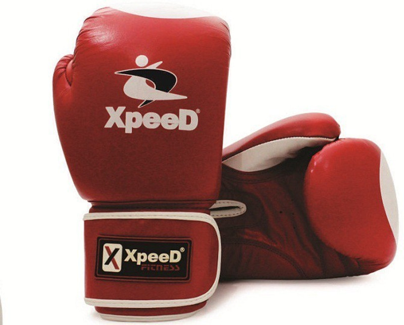 XpeeD Contest Durable Leather Fight Training Boxing Gloves(Red)