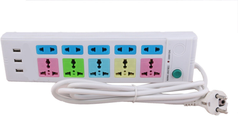 Techgets tg120 5 Socket Surge Protector(White)