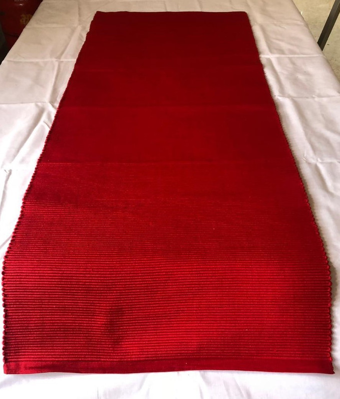 cotton quest Red 126 Table Runner(Cotton)