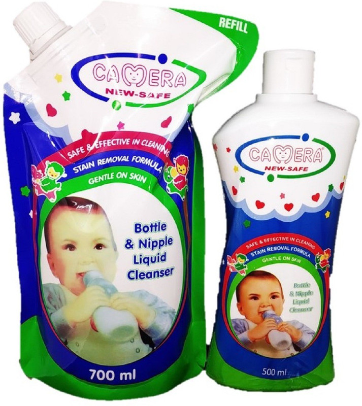 camera Bottle and Nipple Liquid Cleanser for Fruits, Bottles,Sippers, Accessories and Toys, 700Ml Refill Pack and 500ML COMBO(1200 ml)