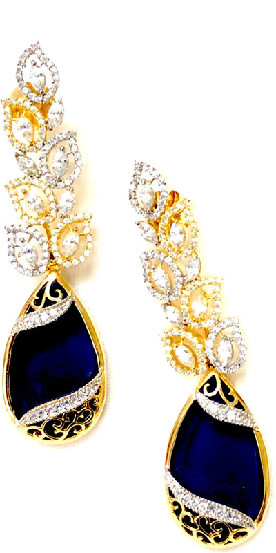bohemy EARRING WITH EXCLUSIVE MULTICOLORED ZIRCON WORK Zircon Metal Drops & Danglers