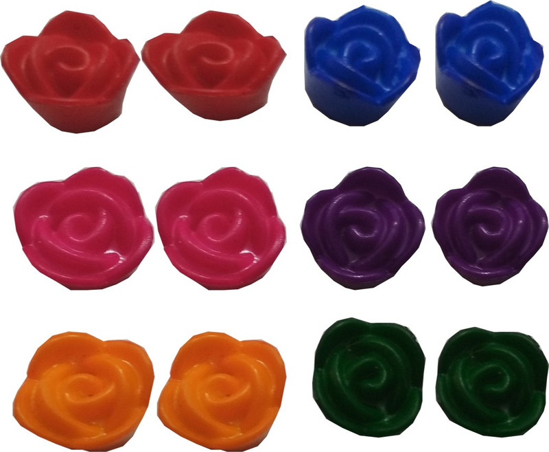 aadya stylish beautiful rose shape plastic stud earings combo Plastic Stud Earring