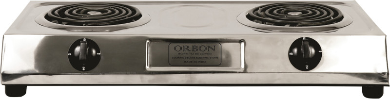 Orbon Double 1250W + 2000W Big Steel G Coil Stove Hot Plate Induction Cooktop/Induction Cookers/Electric Cooking Heater/Induction Radient Cooktop Electric Cooking Heater(2 Burner)
