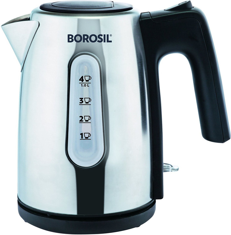 Borosil DAISY SS KETTLE - 1L Electric Kettle(1, Silver, Black)