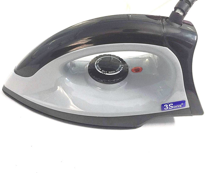 3sons 3Sons1000-Watt Dry Iron with Non-Stick Coated Soleplate (White and Blue) … 1000 W Dry Iron(Black, Grey) 3sons 3Sons1000-Watt Dry Iron with Non-Stick Coated Soleplate (White and Blue) … 1000 W Dry Iron(Black, Grey)
