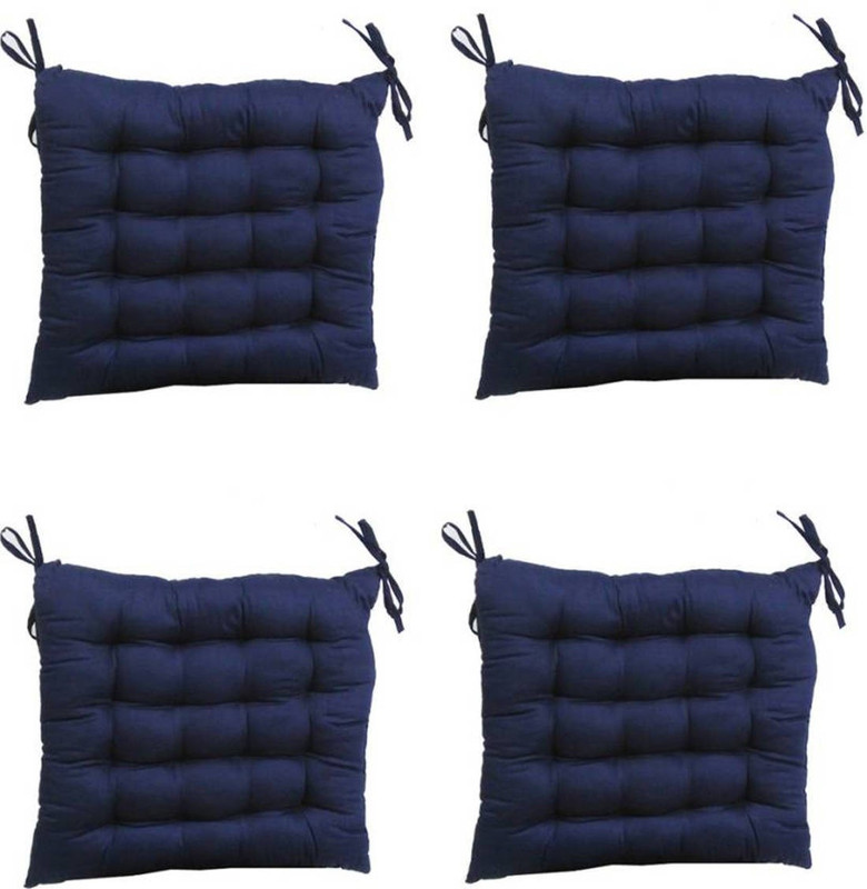 radhegopalji Microfibre square Chair Cushion Pack of 4(Multicolor)