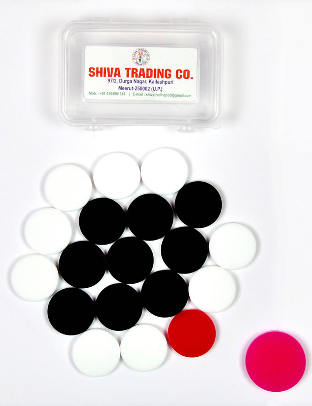 STC Acrylic Sheet Carrom Coins and Striker Set Carrom Pawns(Pack of 25)