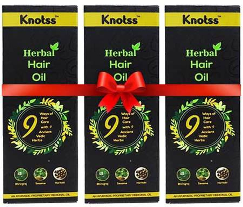 knotss A Complete Ayurvedic Herbal Hair Oil for Men and Women, Controls Hair Fall And Revive Hair Growth (Pack Of 3) Hair Oil(100 ml)