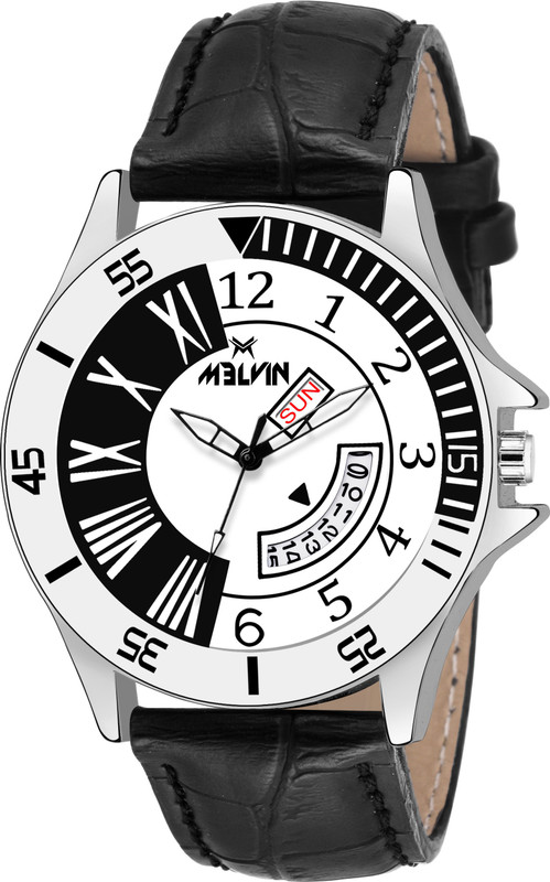 melvin GENT'S ML-GR-1005-WHT-BLK-DAY & DATE CALENDAR WATCH CALENDAR Analog Watch  - For Men