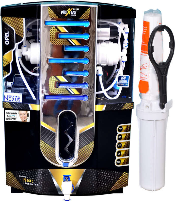 nexus pure OPEL 2 ALKALINE 14 L RO + UV + UF + TDS Water Purifier(Black)