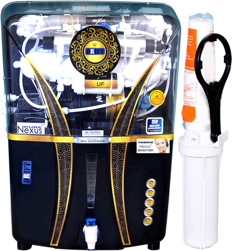 NEXUS PURE DRIFT 2 ALKALINE 14 L RO + UV + UF + TDS Water Purifier(Black)