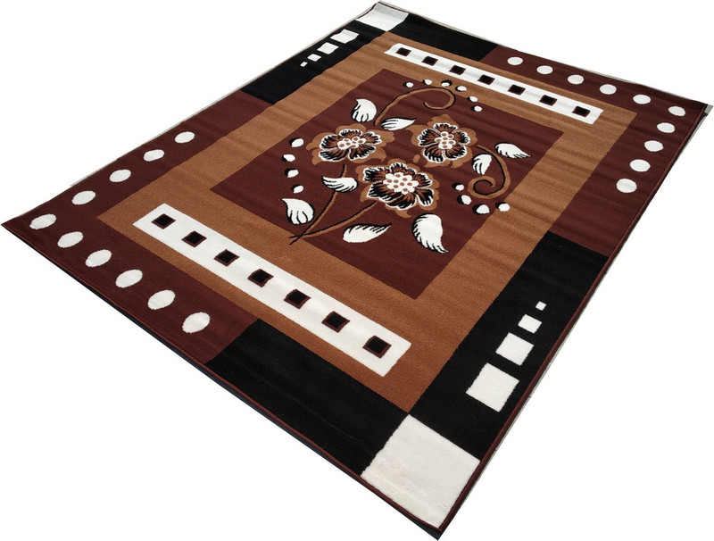 firoz and brothers Brown, Black Acrylic Carpet(150 cm  X 200 cm)