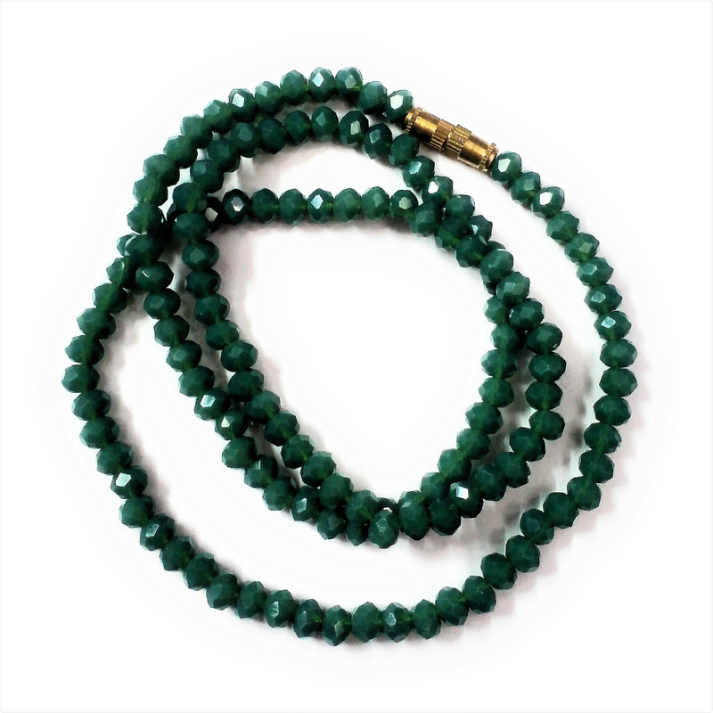 akshara jewels emerald beats mala for girls and women for traditional classy and stylish looking making tham diva Beads, Emerald Brass Necklace