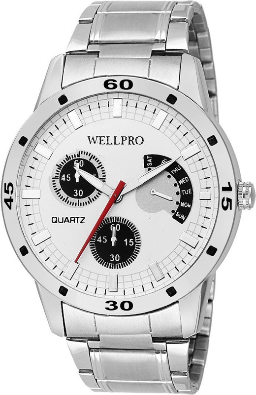 wellpro WP3046 Invictus Elegant White & Silver Chain Analog Analog Watch  - For Men