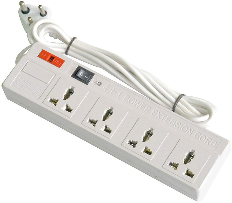 kdtraders power strip plastic 105 set of 1 3 Socket Surge Protector(White)