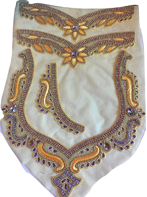 xldreams Gold Color Designer Blouse Patch