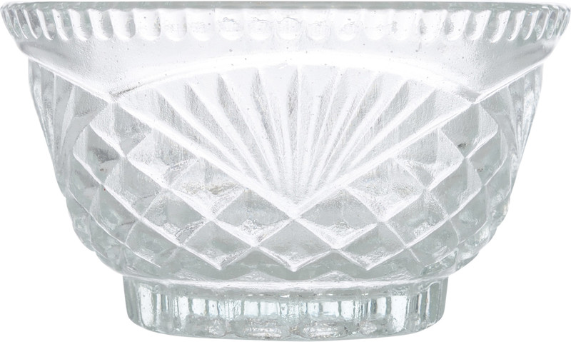krishivcreation royal diamond cut Glass Bowl Set(Clear, Pack of 6)