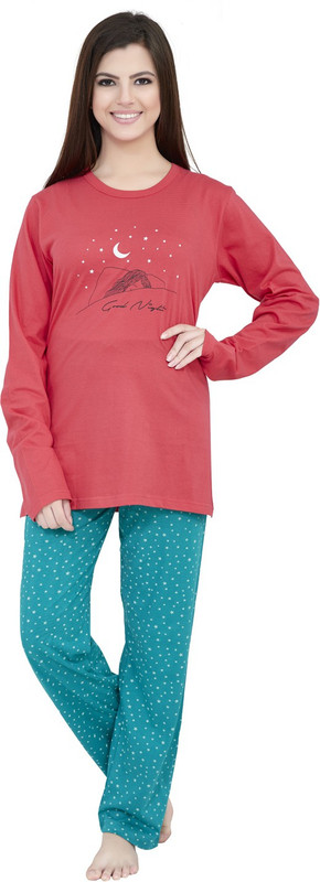lenissa Women Printed Multicolor Night Suit Set