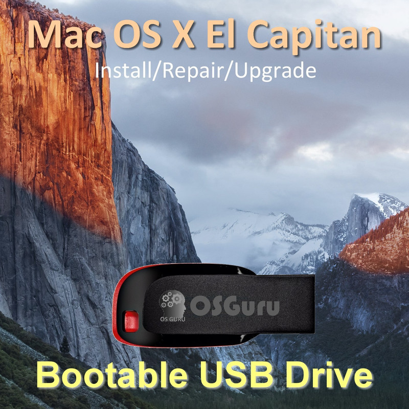 osguru macOS El Capitan 10.11.6 Install/Repair/Restore/Upgrade 16GB Bootable USB Pen Drive 64-Bit