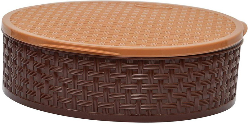 nakoda NAKODA PLASTIC PRODUCTS Plastic Dining Box, 1-Piece, 1 Liter, Beige & Brown (39241090-RTBX-19NO)  - 1000 ml Plastic Utility Box(Multicolor)