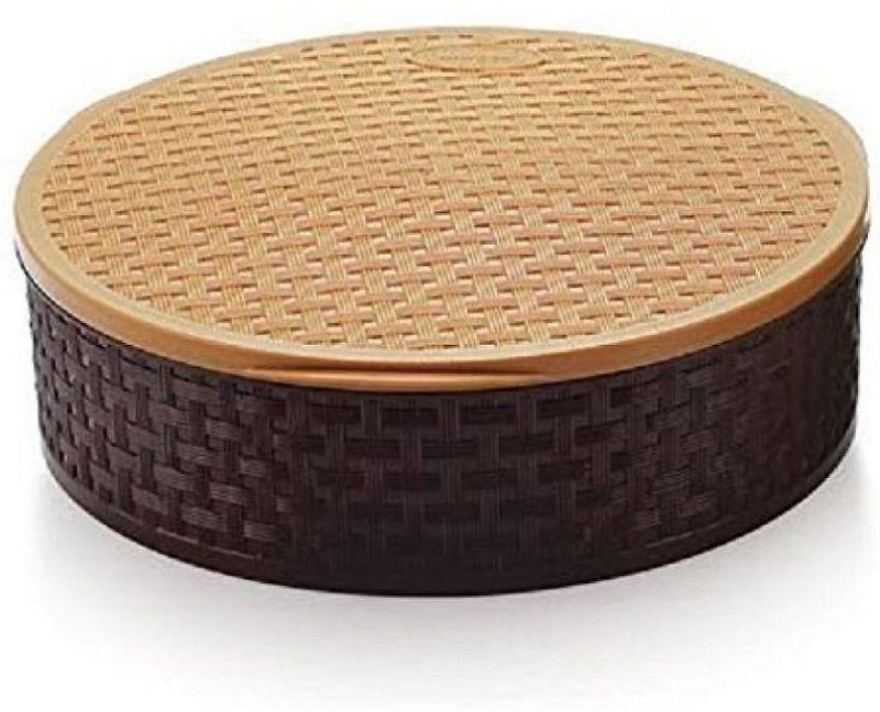 nakoda Elegant Design Masala Dabba Box - 7 Sections (1 Box) (Material: Plastic, Size: 23.5cms x 23.5cms x 7cms)  - 1225 ml Plastic Spice Container(Multicolor)