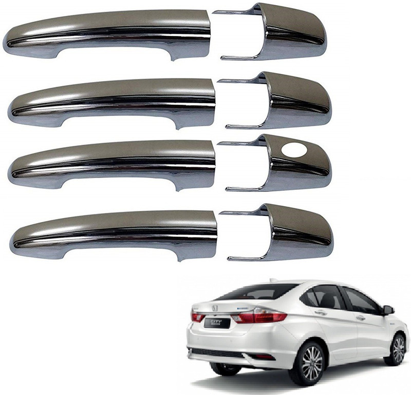 AuTO ADDiCT Car Chrome Handles for Honda City (2014-Present) Hyundai City Car Door Handle(Pack of 4)