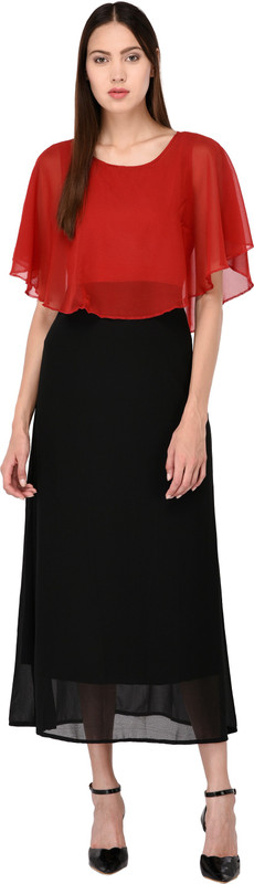 triraj Women A-line Black Dress