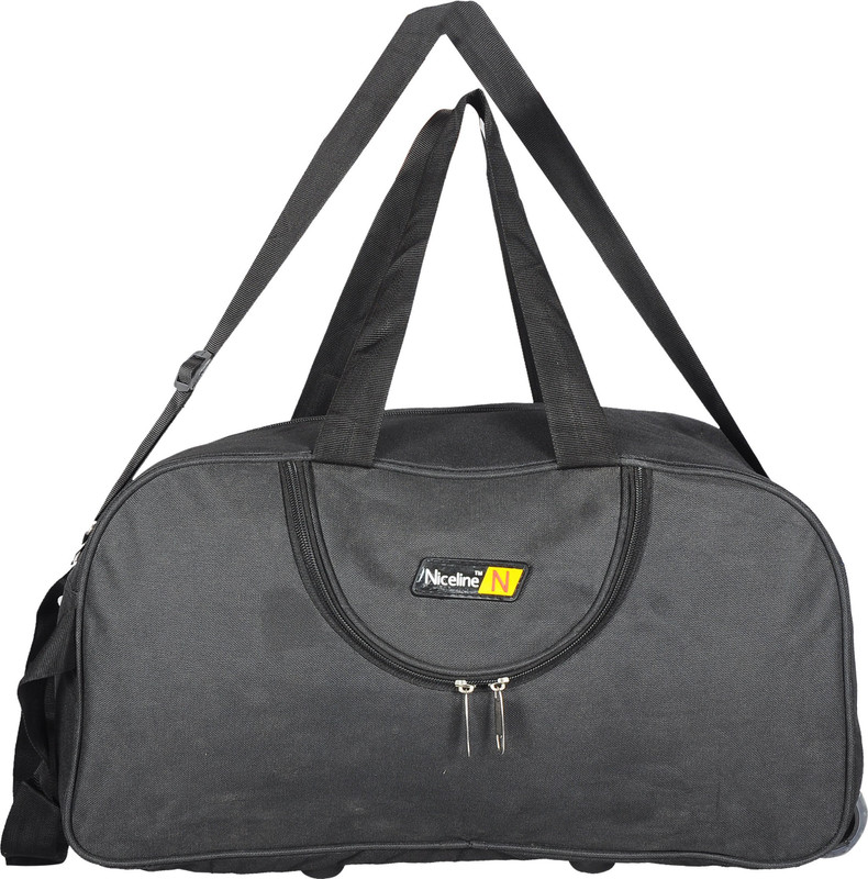 Nice Line (Expandable) (Expandable)Black Polyester 50 litres Inch Travel Duffle Bag/Trolley Bag/Cabin Luggage Duffel Strolley Bag(Black) Nice Line (Expandable) (Expandable)Black Polyester 50 litres Inch Travel Duffle Bag/Trolley Bag/Cabin Luggage Duffel Strolley Bag(Black)