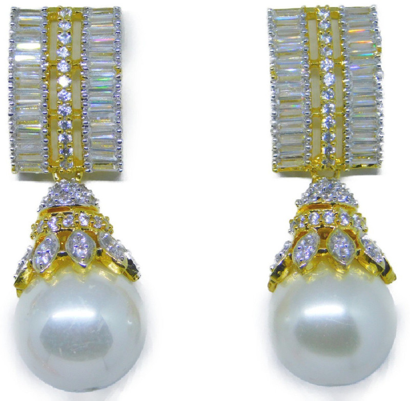blueberry fashion CZ Diamond Pearl Metal Drops & Danglers