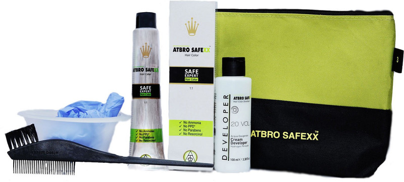 atbro safexx Natural Black  Hair Color(Natural Black/ Dark Brown)