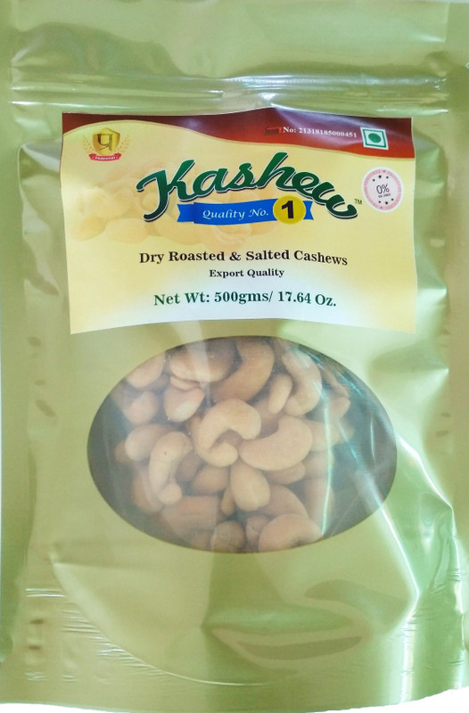 kashew Dryroasted & Salted W240 Kerala Cashews(500 g)