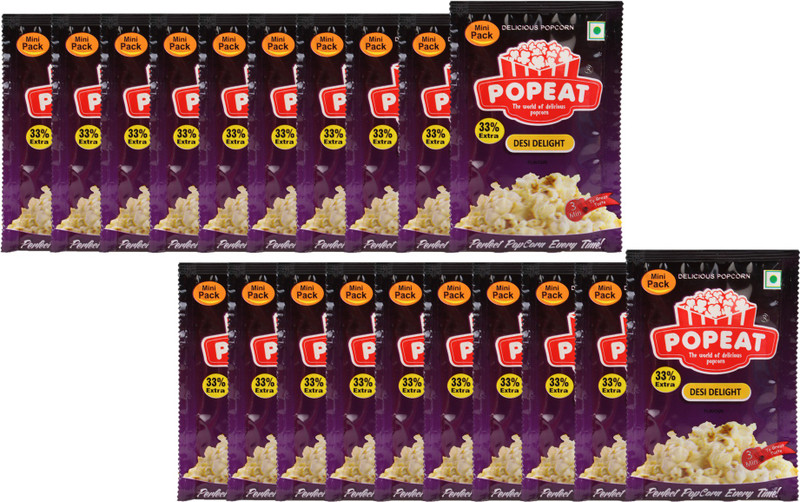 PopEat Desi Delight Desi Delight Popcorn(800 g, Pack of 20)