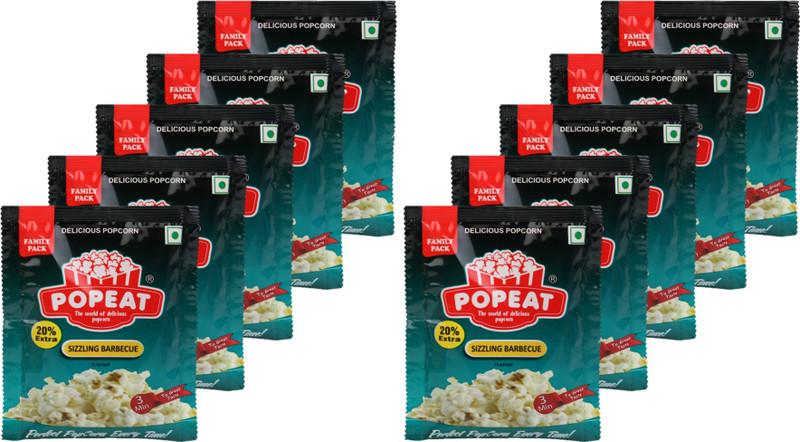 PopEat Sizzling Barbecue Sizzling Barbecue Popcorn(900 g, Pack of 5)