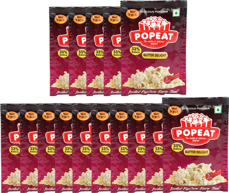 PopEat Butter Delight Butter Delight Popcorn(900 g, Pack of 15)