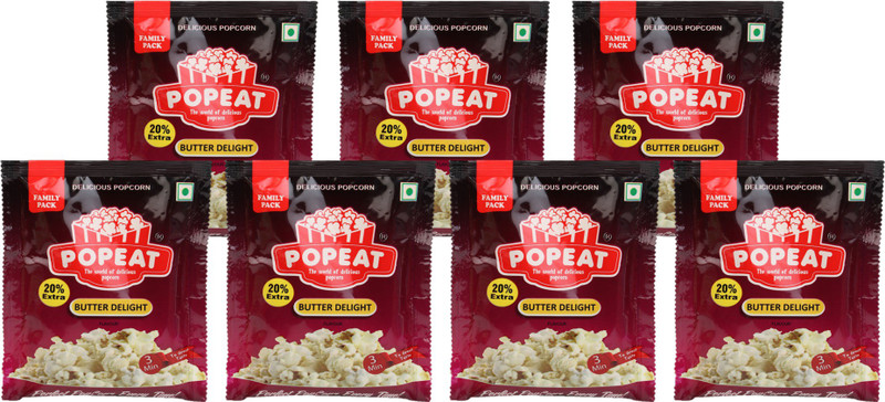 PopEat Butter Delight Butter Delight Popcorn(420 g, Pack of 7)