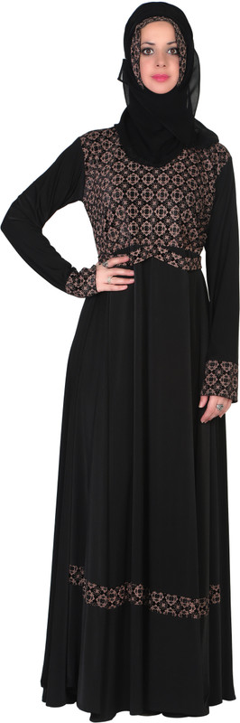 sofias FABRICS ISLAMIC ABAYA LYCRA FABRICS Abaya With Hijab(Black)