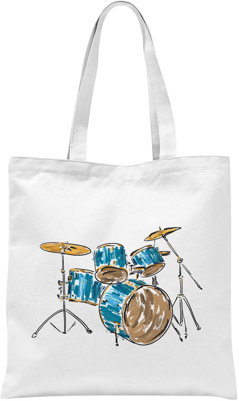 Rawbags Rawbags'Drums'-White tote bag Multipurpose Bag(White, 5 L)