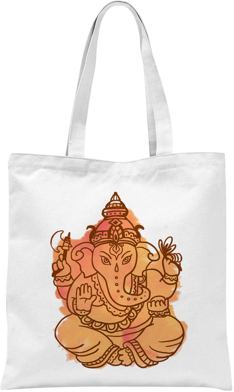 Rawbags Rawbags'Lord ganesha'-White tote bag Multipurpose Bag(White, 5 L)