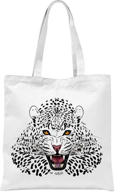 Rawbags Rawbags'Cheetah'-White tote bag Multipurpose Bag(White, 5 L)