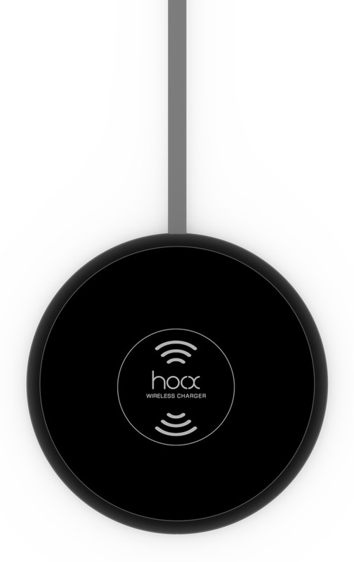 hoox Magic Plate Wireless Charger for QI Supported IPhone and Samsung, ultra slim Aluminium with Tempered Glass Charging Pad