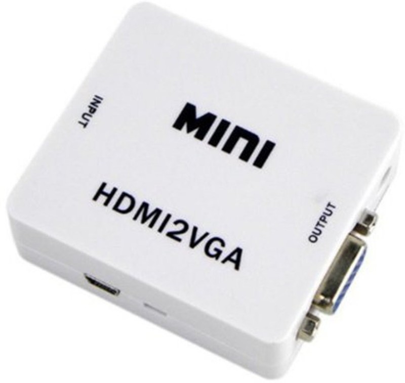 Tobo Mini HDMI to VGA Converter with Audio HDMI2VGA 1080P Adapter Connector for PC Laptop to HDTV Projector HDMI 2 VGA Converter Media Streaming Device(White)