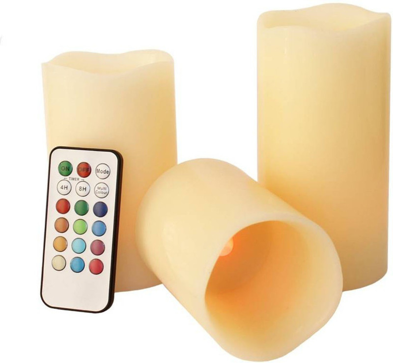 narmcredential C-LIGHT-124 Candle(Multicolor, Pack of 3)