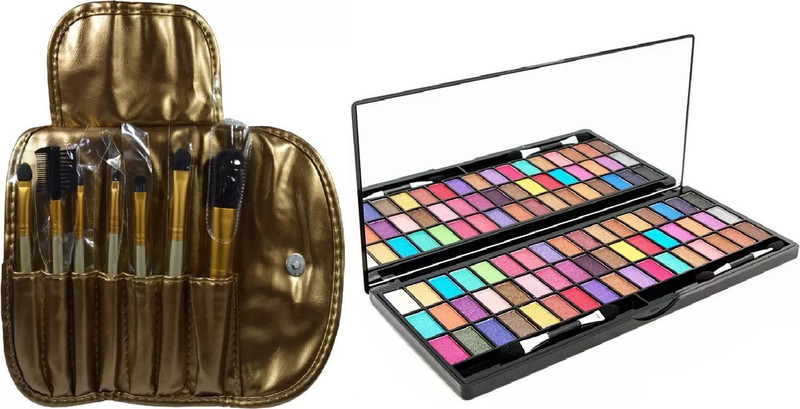 hich Wallet Makeup Brush Set & glam 21 perfect 51 color eyeshadow(2 Items in the set)