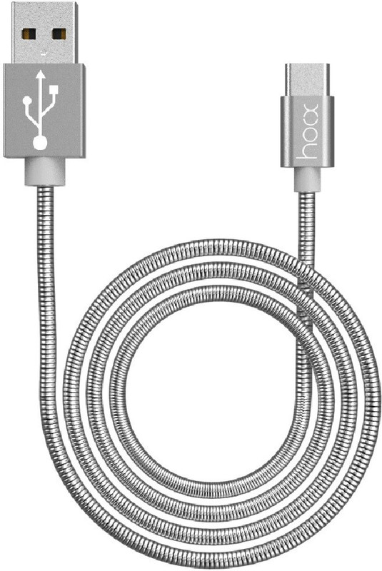 hoox Type-C Steel braided Tangle Free High Speed, Quick Charge 2.4 Amp & Data Sync. 1 m USB Type C Cable(Compatible with All Phones With Type C port, Android, Tablet, Steel, Sync and Charge Cable)