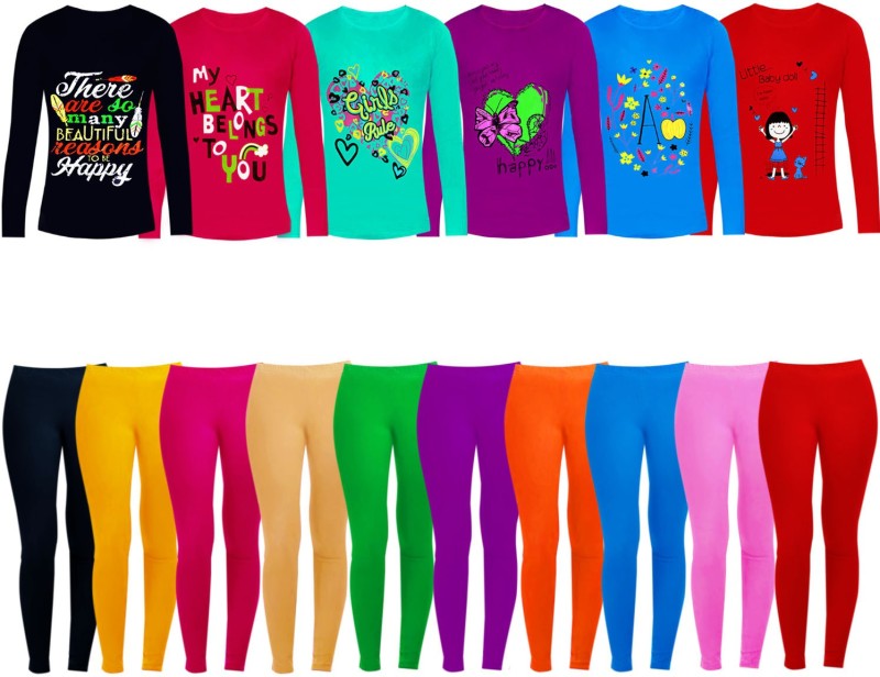 PRETTYFIT32 Kids Nightwear Girls Printed Cotton Blend(Multicolor Pack of 6)