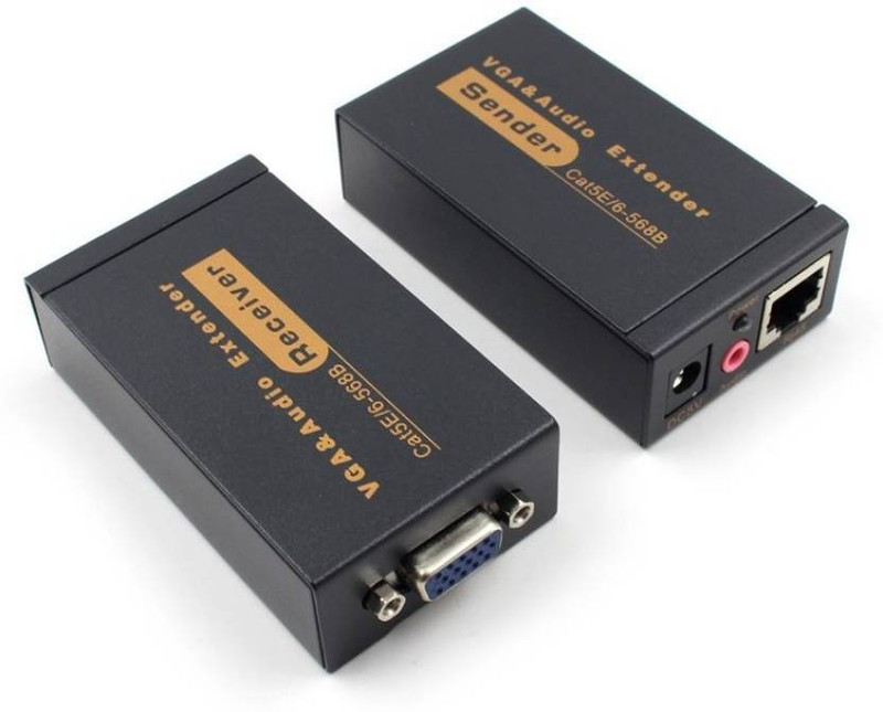 Aplink Vga Video Audio Extender Over Single Rj45 Cat5e 6 1080p With Adapter Up To 100m One Pair Media Streaming Device Black Buy Online In Cambodia At Desertcart