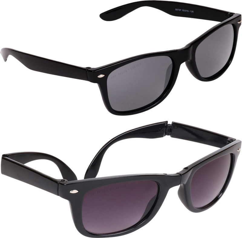 Aligatorr Wayfarer Sunglasses(Grey, Violet)