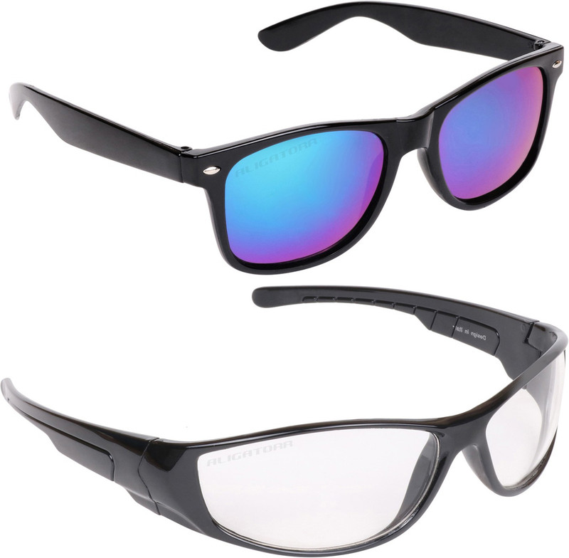 Aligatorr Wrap-around, Wayfarer Sunglasses(Multicolor, Clear)