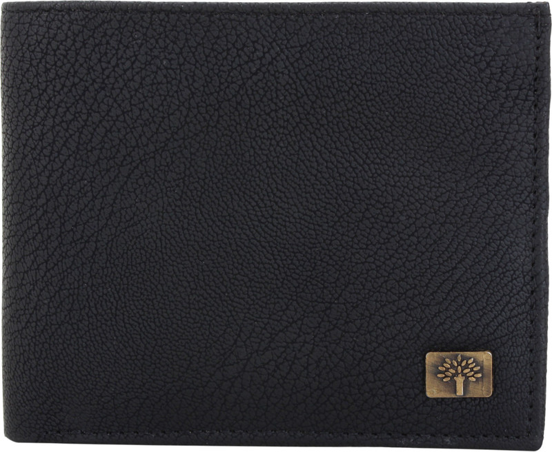 san fashion world Men Casual Black Genuine Leather Wallet(8 Card Slots)